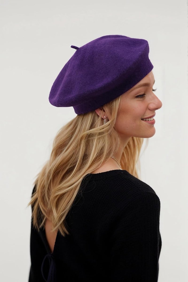 EGANO Women's ​​Beret Hats​​ - French Wool Blend Winter Cap, 70% Wool All-Season Soft ​​Beret Hats for Women​​ (Multi-Color)​ - Image 4